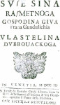 1703 Suze sina razmetnoga Ivan Gundulić RARA