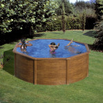 Okrugli metalni bazeni Ø3.50 x ↕1.20 m – drveni uzorak