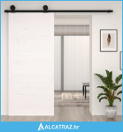 Vrata za staju bijela 90 x 1,8 x 204,5 cm od masivne borovine - NOVO
