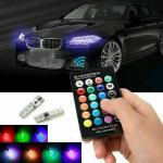T10  RGB LED 6SMD auto  žarulje s daljinskim
