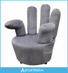 Stolica u obliku ruke baršunasta siva - NOVO