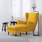 STRANDMON naslonjač (fotelja) i podnožnik (žuta boja)