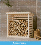 Stalak za drva za ogrjev 108 x 73 x 108 od masivne borovine - NOVO