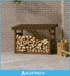 Stalak za drva za ogrjev boja meda 108x64,5x78 cm od borovine - NOVO