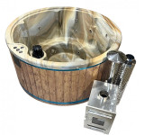Ri Pool kupka Pearl 200cm - akril - vanjska peć - termo drvo
