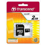 2GB Transcend microSD sa MicroSD adapterom, Novo! LIFETIME WARRANTY