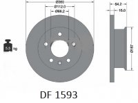Diskovi/Kocione  Ploce  prednje  fi 260x16  Obicni  TRW DF1593  za T-4