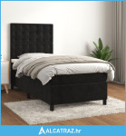 Box spring krevet s madracem crni 100x200 cm baršunasti - NOVO