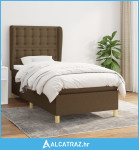 Krevet s oprugama i madracem tamnosmeđi 100 x 200 cm od tkanine - NOVO