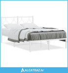 Metalni okvir za krevet s uzglavljem bijeli 120 x 190 cm - NOVO