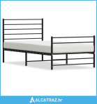 Metalni okvir kreveta uzglavlje i podnožje crni 107x203 cm - NOVO