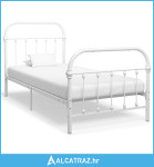 Okvir za krevet bijeli metalni 100 x 200 cm - NOVO