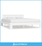 Okvir za krevet od masivne borovine bijeli 180 x 200 cm - NOVO