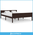 Okvir za krevet od masivne borovine tamnosmeđi 120 x 200 cm - NOVO
