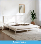 Okvir za krevet od masivnog drva bijeli 150 x 200 cm 5FT King - NOVO