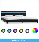 Okvir za krevet od umjetne kože s LED svjetlom crni 180x200 cm - NOVO