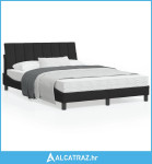 Okvir za krevet s uzglavljem crni 140x190 cm baršunasti - NOVO