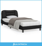 Okvir za krevet s uzglavljem crni 90x200 cm od umjetne kože - NOVO