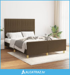 Okvir za krevet s uzglavljem tamnosmeđi 140x200 cm od tkanine - NOVO