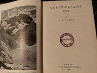 Mount Everest 1938 -- FIRST EDITION TILMAN - 1948 - ALPINIZAM
