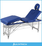 Plavi sklopivi masažni 4 - dijelni stol s aluminijskim okvirom - NOVO