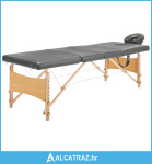 Stol za masažu s 4 zone i drvenim okvirom antracit 186 x 68 cm - NOVO