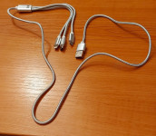 NOV USB kabel za napajanje za Micro USB/Lightning/Type-C; sivi; ZG