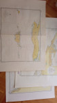 Stare pomorske karte 1:80000, lot br.212, br.214, 216