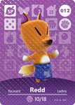 Animal Crossing amiibo kartica serija 1 broj 012 Redd
