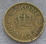 DENMARK 1/2 KRONE 1925