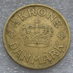 DENMARK 1/2 KRONE 1940