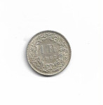srebro Švicarska 1 franak 1967 B  5 grama