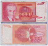 JUGOSLAVIJA i CRNA GORA YUGOSLAVIA & MONTENEGRO 1 000 DINARA 1992