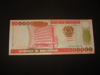 Mozambik Mozambique  100.000 meticais 1993.UNC