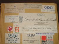faksimili sa pisama Olimpijskih komiteta iz 1960, 1964, 1968 i 1972 go