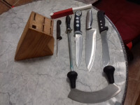 Noževi , stalak za noževe i dr 8 kom.sve sa slika =25 eura,vidi slike!