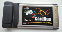 PCMCIA USB 2.0 2 porta 480 Mbps