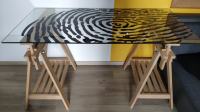 radni stol drvo + staklo (IKEA)