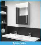 LED kupaonski ormarić s ogledalom siva boja betona 50x13x70 cm - NOVO