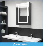 LED kupaonski ormarić s ogledalom sivi 50 x 13 x 70 cm - NOVO