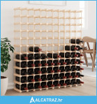 Stalak za vino za 120 boca 112,5x23x123,5 cm masivna borovina - NOVO