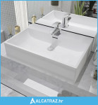 Umivaonik s Otvorom za Slavinu Keramički Bijeli 60,5x42,5x14,5 cm - NO