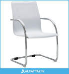 Konzolna uredska stolica od umjetne kože bijela - NOVO