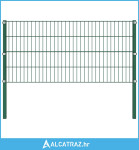 Panel za ogradu sa stupovima željezni 1,7 m zeleni - NOVO