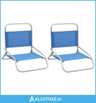 Sklopive stolice za plažu od tkanine 2 kom plave - NOVO