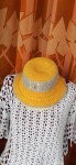 Žuto-srebrni ljetni šešir M-L