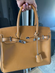 Kožna torba, dizajn kao Hermes model Birkin, boja konjak