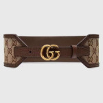 Gucci GG Marmont Wide 68MM BeltGG Supreme Beige/Ebony/Gold-tone remen