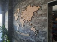 Drvena zidna karta svijeta, 126x87 cm