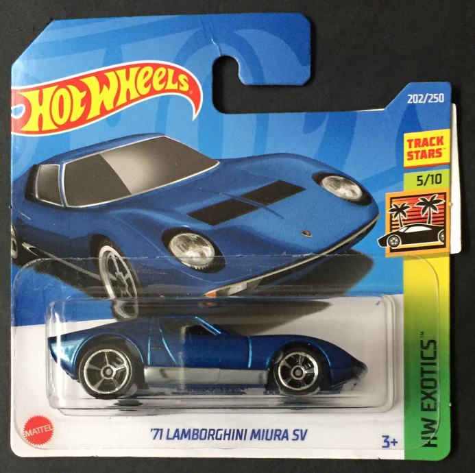 Hot Wheels ʼ71 Lamborghini Miura SV plavi